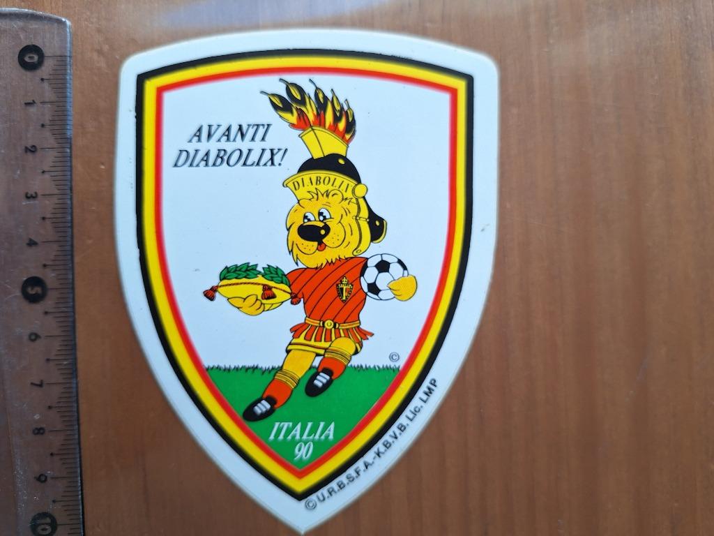 Vintage sticker Rode Duivels Italia 90 Avanti Diabolique, Verzamelen, Ophalen of Verzenden, Zo goed als nieuw, Overige typen
