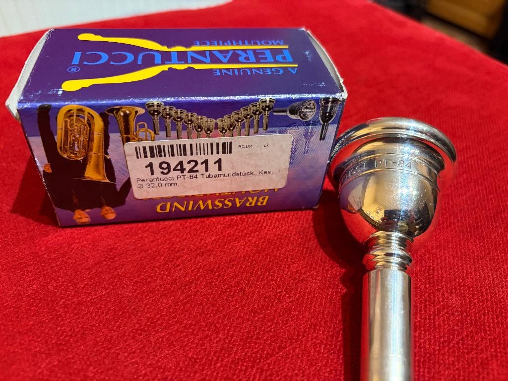 PERANTUCCI PT-84 TUBA MOUTHPIECE SILVER PLATED, Musique & Instruments, Enlèvement ou Envoi, Comme neuf, Tuba