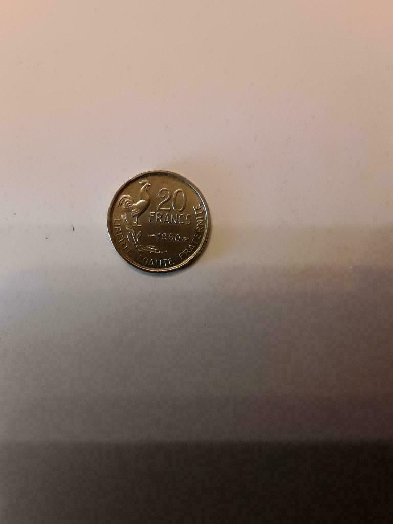 Piece de monnaie  20 fr français  1950 sans la lettre B, Ophalen of Verzenden, Munten