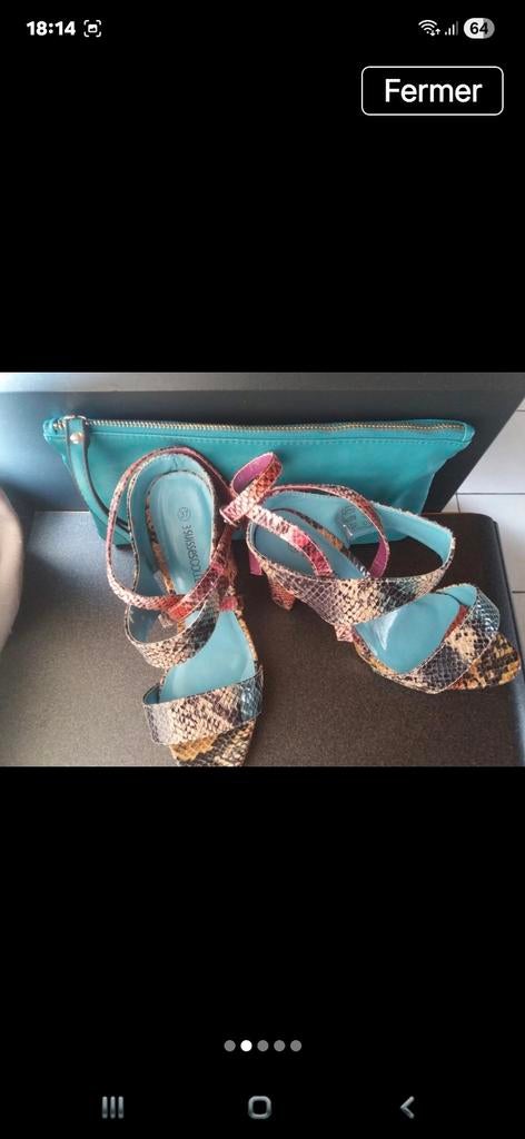 Sandales cuir 37+pochette., Enlèvement ou Envoi