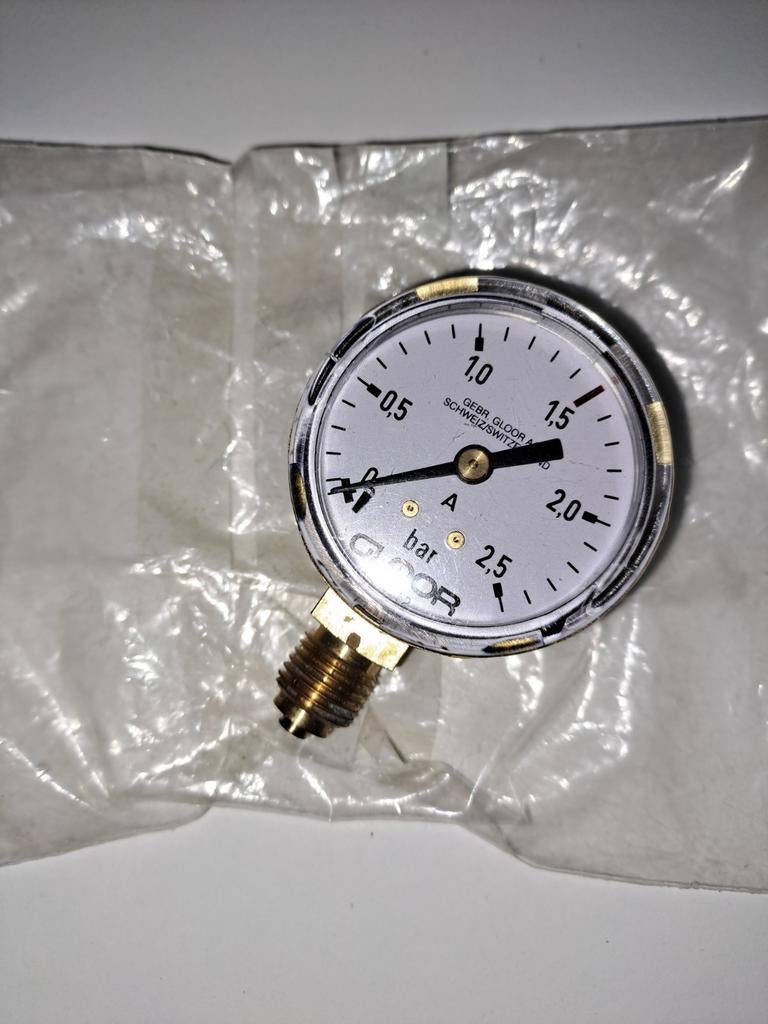 Gloor Manometer 2,5 bar, Ophalen of Verzenden, Nieuw
