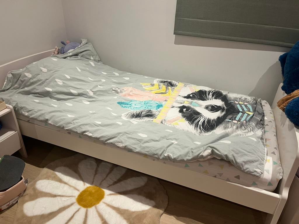 Wit kinderbed met retro vintage stijl, Ophalen, 85 tot 100 cm, Zo goed als nieuw, Matras