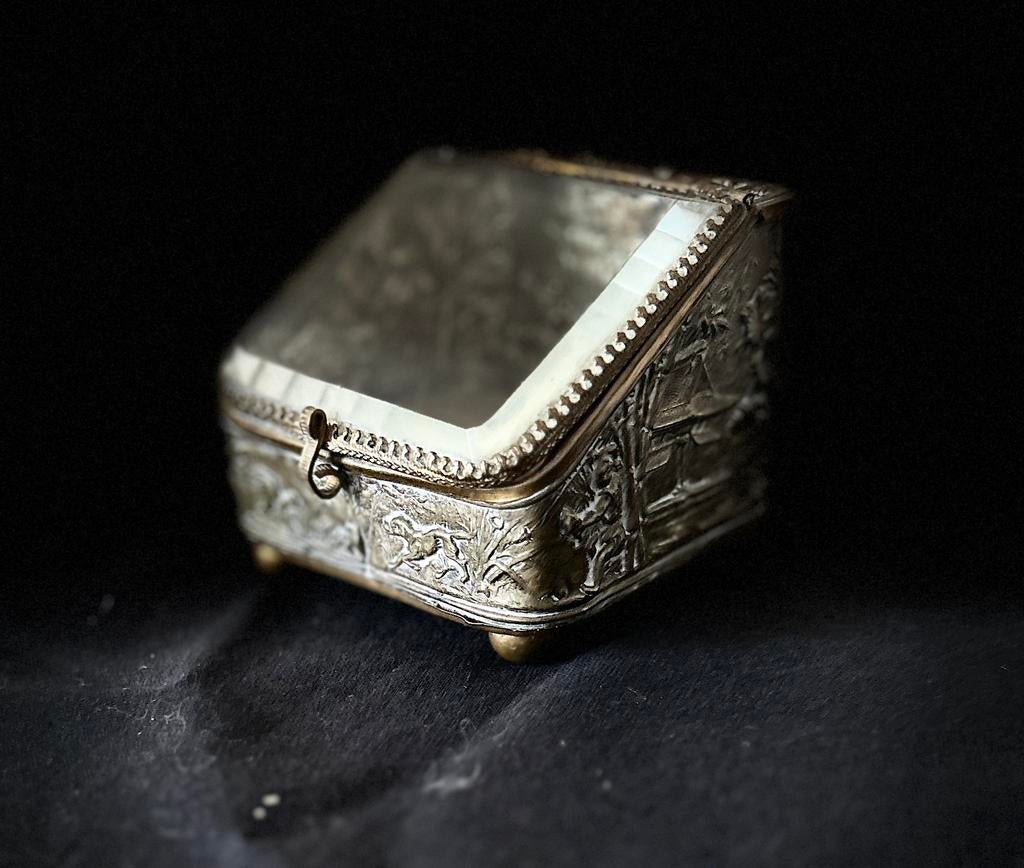 Napoleon III scene koperen horloge-sieradenhouder, Ophalen of Verzenden