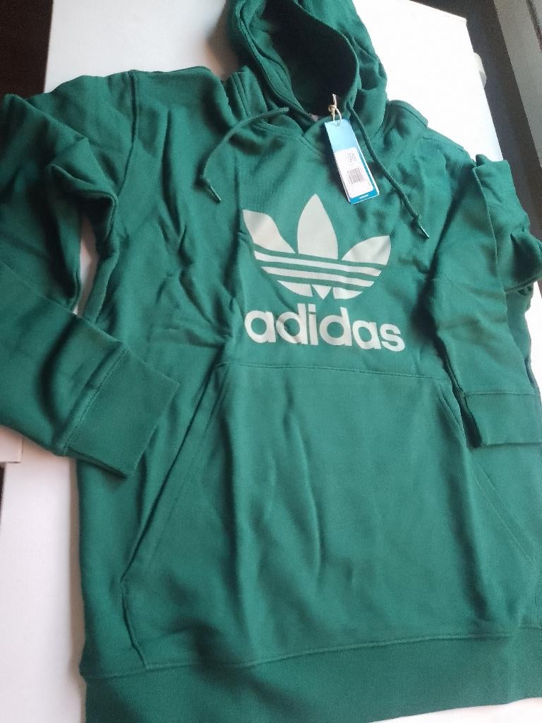 nieuw Large L adidas hoodie trefoil collegiate green verpakt, Maat 52/54 (L), Verzenden, Nieuw, Adidas