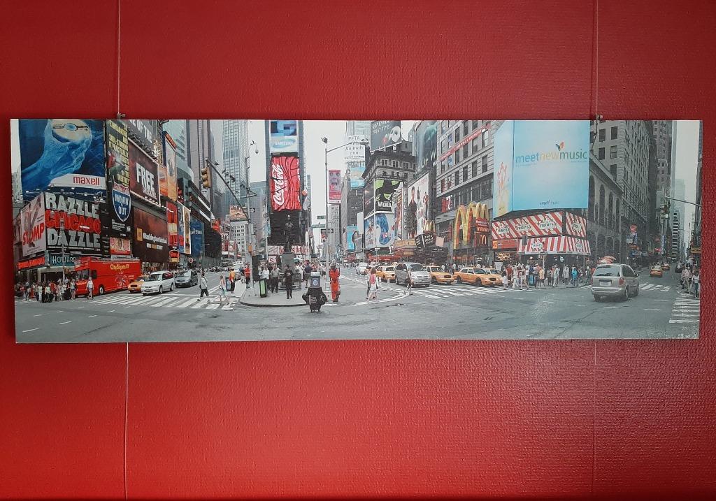 Afbeelding zonder lijst, 'Time Square', 140x54 cm, Huis en Inrichting, Woonaccessoires | Schilderijen, Tekeningen en Foto's, Ophalen
