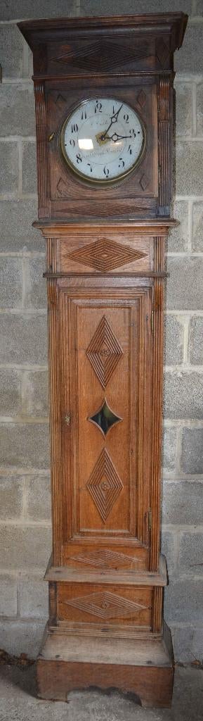 horloge de parquet pendule en chêne fonctionne, Antiquités & Art, Enlèvement