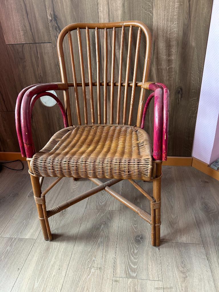 fauteuil en osier, Enlèvement, Utilisé, Osier ou Rotin, 50 à 75 cm