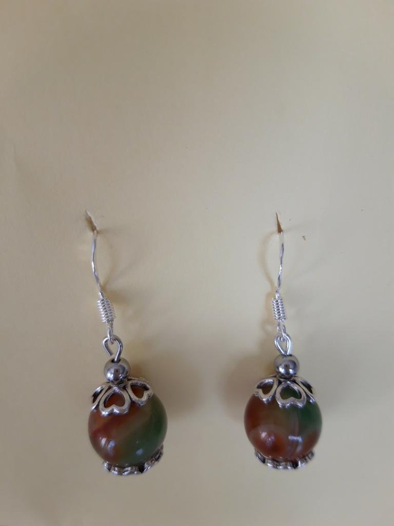 Oorbellen groen agaat, Handtassen en Accessoires, Oorbellen, Verzenden, Nieuw, Groen