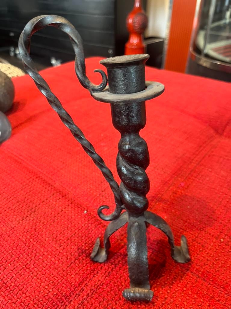 Antiek smeedijzer kandelaar, Antiek en Kunst, Ophalen