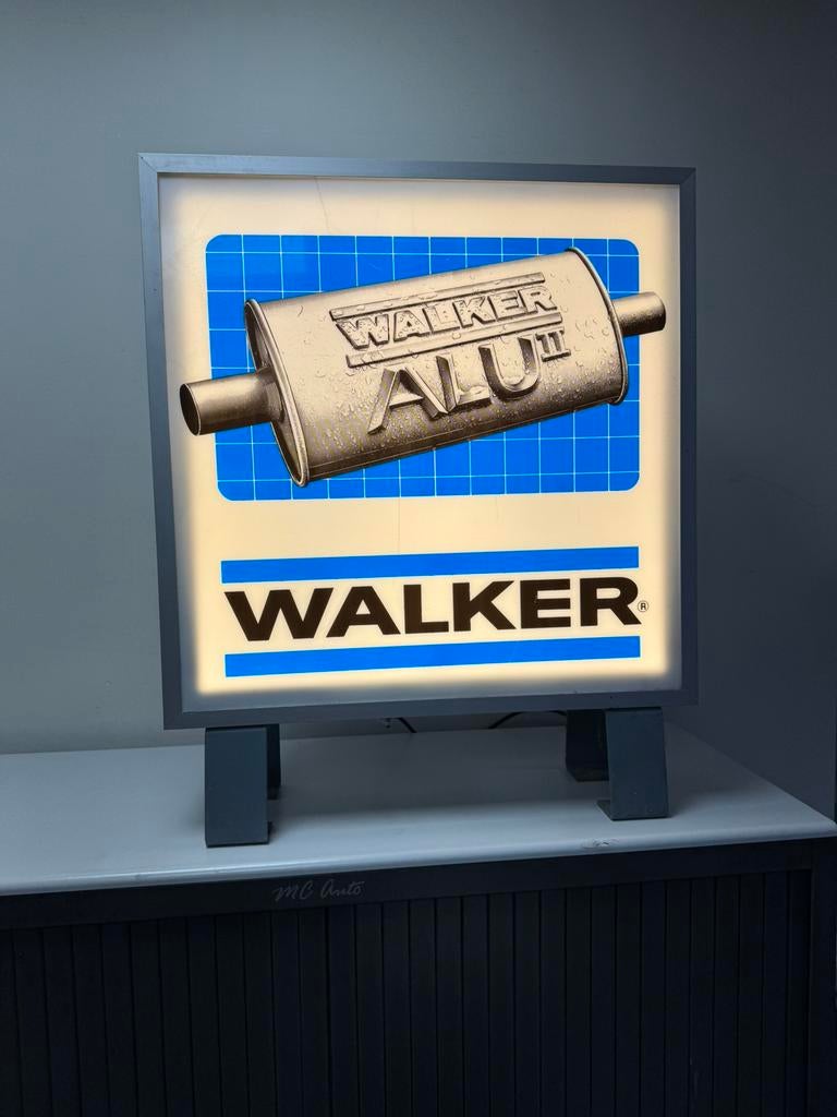 WALKER uitlaten reclame lichtbak, Verzamelen, Ophalen, Gebruikt, Lichtbak of (neon) lamp