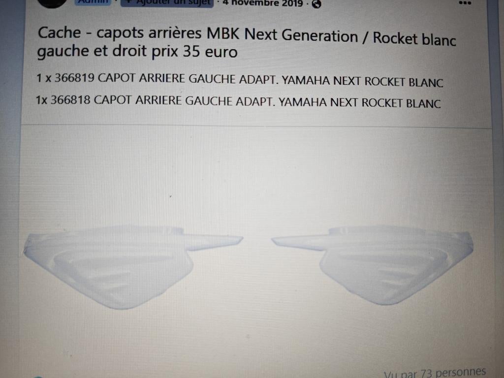 Capot arrière MBK next, Vélos & Vélomoteurs, Enlèvement ou Envoi, Comme neuf, Capot