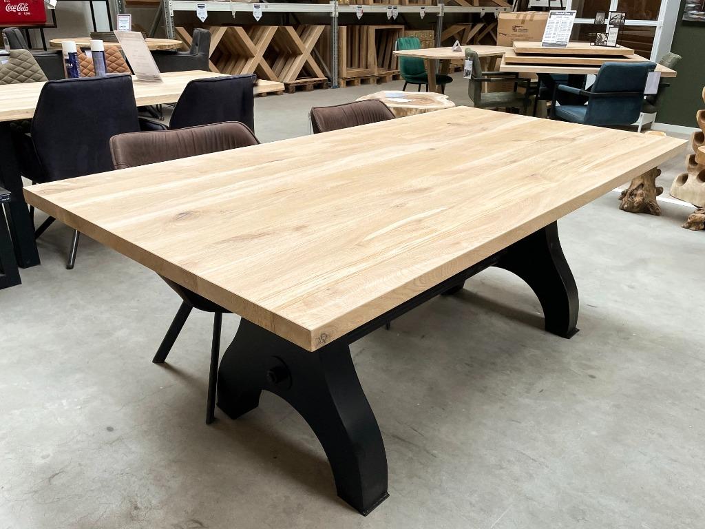 Eettafel - Tafelblad massief eiken Recht - Direct meenemen!, Eikenhout, Nieuw, Ophalen of Verzenden, Vijf personen of meer