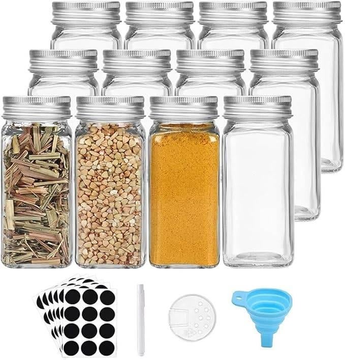 12 stuks kruidenpotjes van glas | GRATIS LEVERING, -, Verzenden, Overige typen, Nieuw