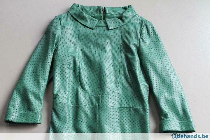 Groene lederen jurk Like This , mt S, Kleding | Dames, Jurken, Verzenden, Gedragen, Maat 36 (S), Groen