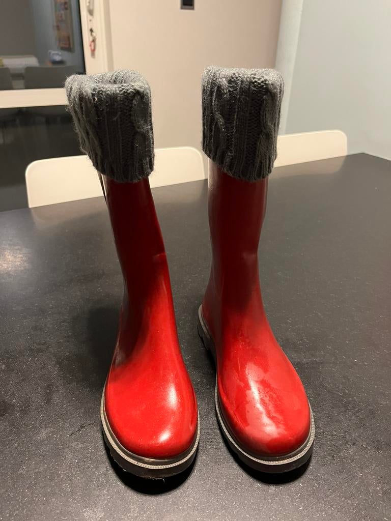 Rode regenlaarzen met uitneembare sok. Maat 32, Gebruikt, Jongen of Meisje, Ophalen of Verzenden, Laarzen