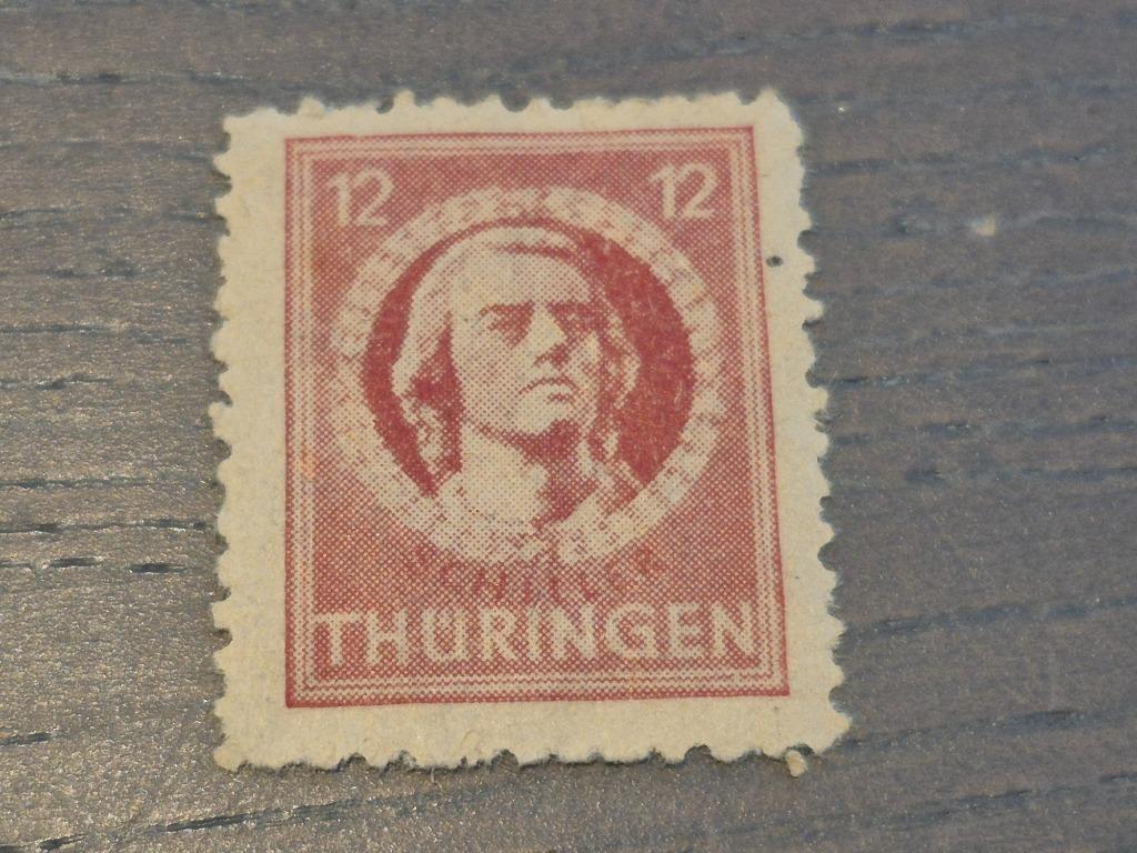 Postzegel  Soviet Zone Thuringen (Schiller) 12 Pfennig, Ophalen of Verzenden