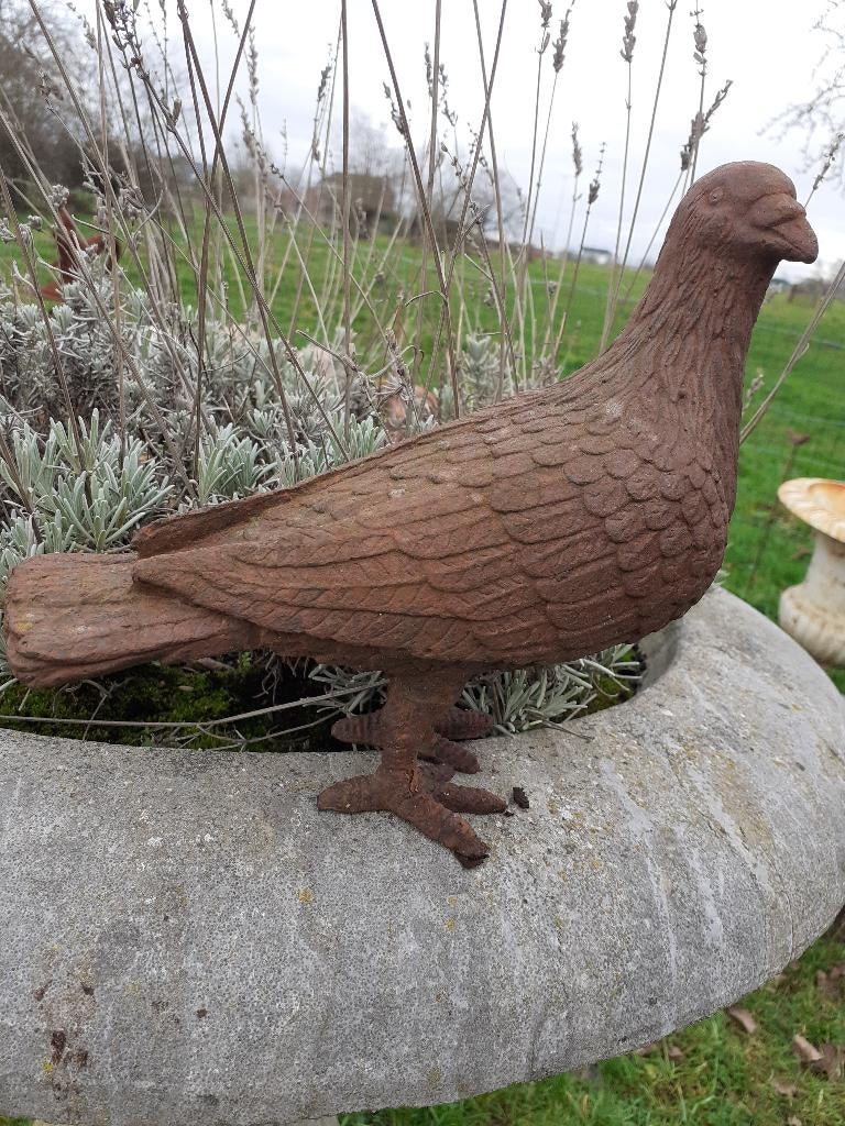 ROESTGEPATINEERDE GIETIJZEREN DUIF, Ophalen of Verzenden, Nieuw, Overige materialen, Dierenbeeld