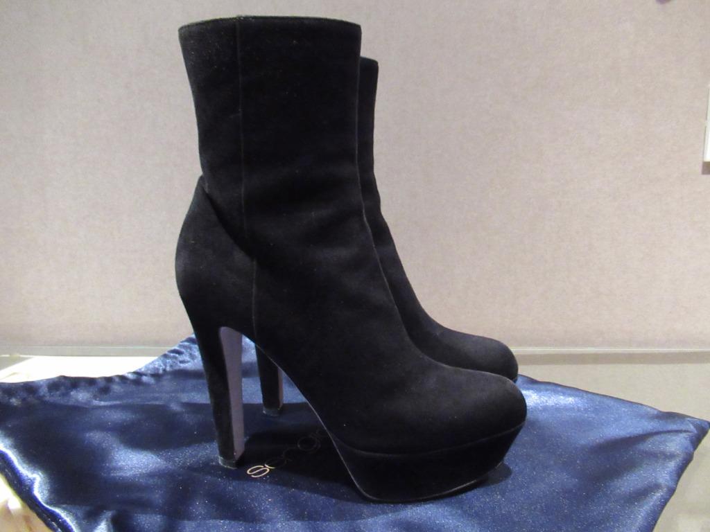 Zwarte suède Sergio Rossi laarzen met platform, mt 37, Kleding | Dames, Schoenen, Sergio rossi, Verzenden, Zwart, Lage of Enkellaarzen