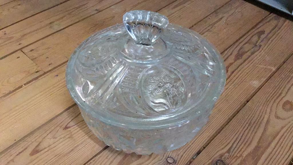 Glazen kom met deksel, Enlèvement ou Envoi, Comme neuf