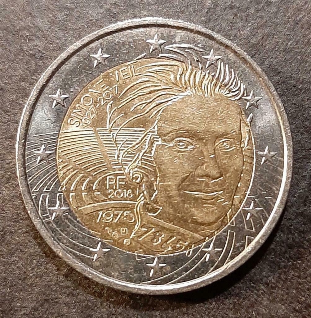 2 EUROMUNT SIMONE VEIL, Postzegels en Munten, Ophalen of Verzenden, 2 euro, Losse munt