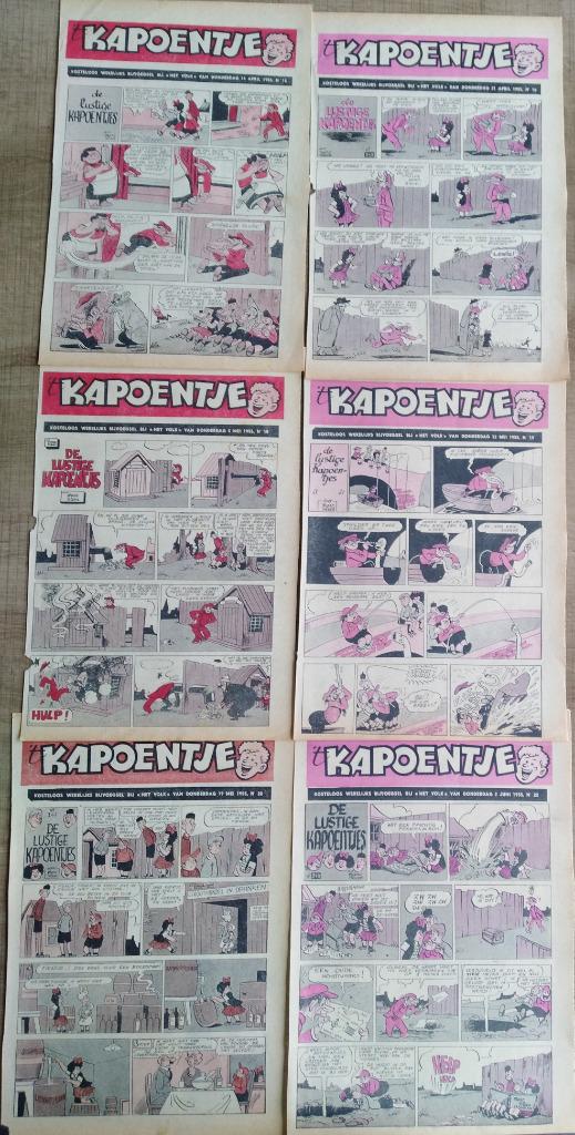 Oude stripknipsels: De Lustige Kapoentjes (1955), Ophalen of Verzenden, 1940 tot 1960, Knipsel(s)