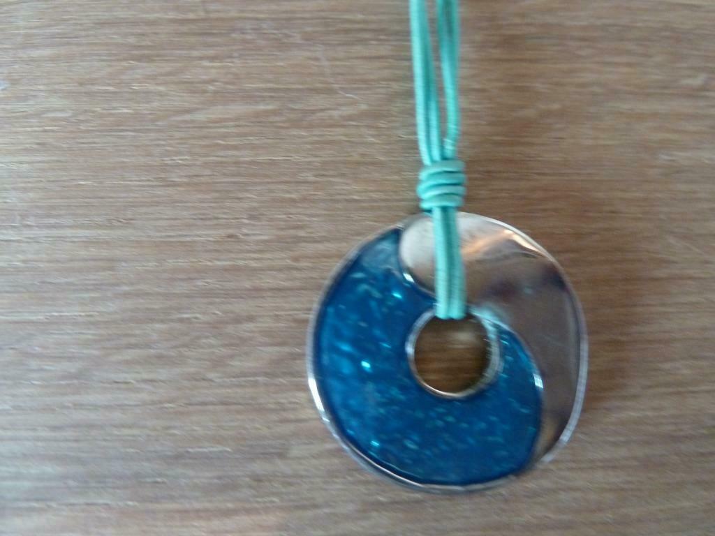 halsketting, Handtassen en Accessoires, Kettingen, Ophalen of Verzenden, Blauw, Zilver, Met kristal