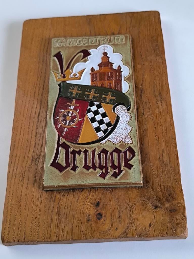 Keramische tegel kantencentrum Brugge, Hobby en Vrije tijd, Kantklossen, Ophalen of Verzenden