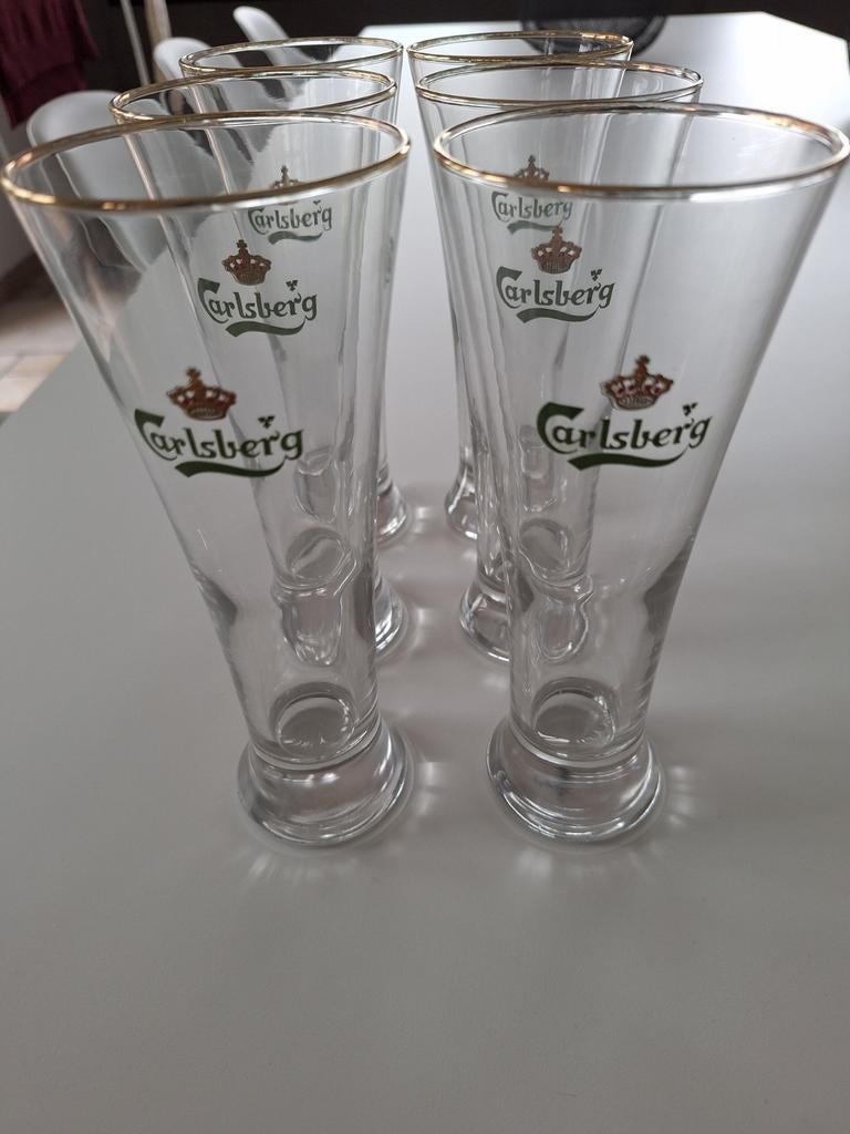 Verres à bière Carlsberg (neufs) 6 pièces., Enlèvement, Neuf, Verre à bière