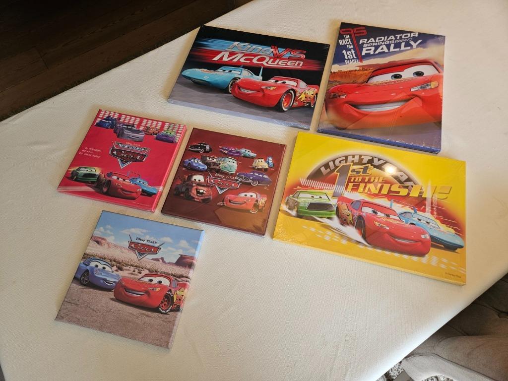 CARS cars doeken canvas 6 stuks NIEUW nog in plastiek, Ophalen of Verzenden, Nieuw, Wanddecoratie