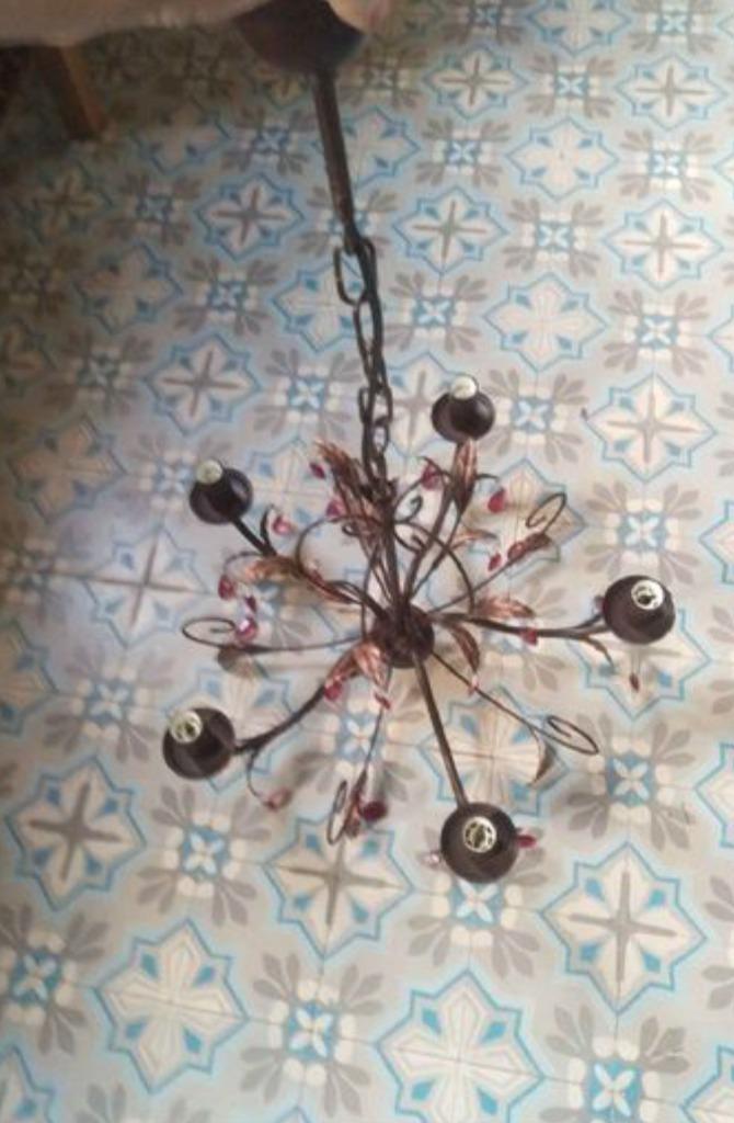 Lustre marron feuilles, Ophalen, Zo goed als nieuw, Metaal