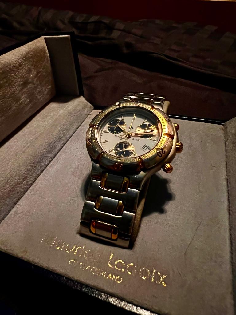 Zeldzame horloge Maurice Lacroix, Handtassen en Accessoires, Horloges | Heren, Staal, Staal, Polshorloge, Zo goed als nieuw