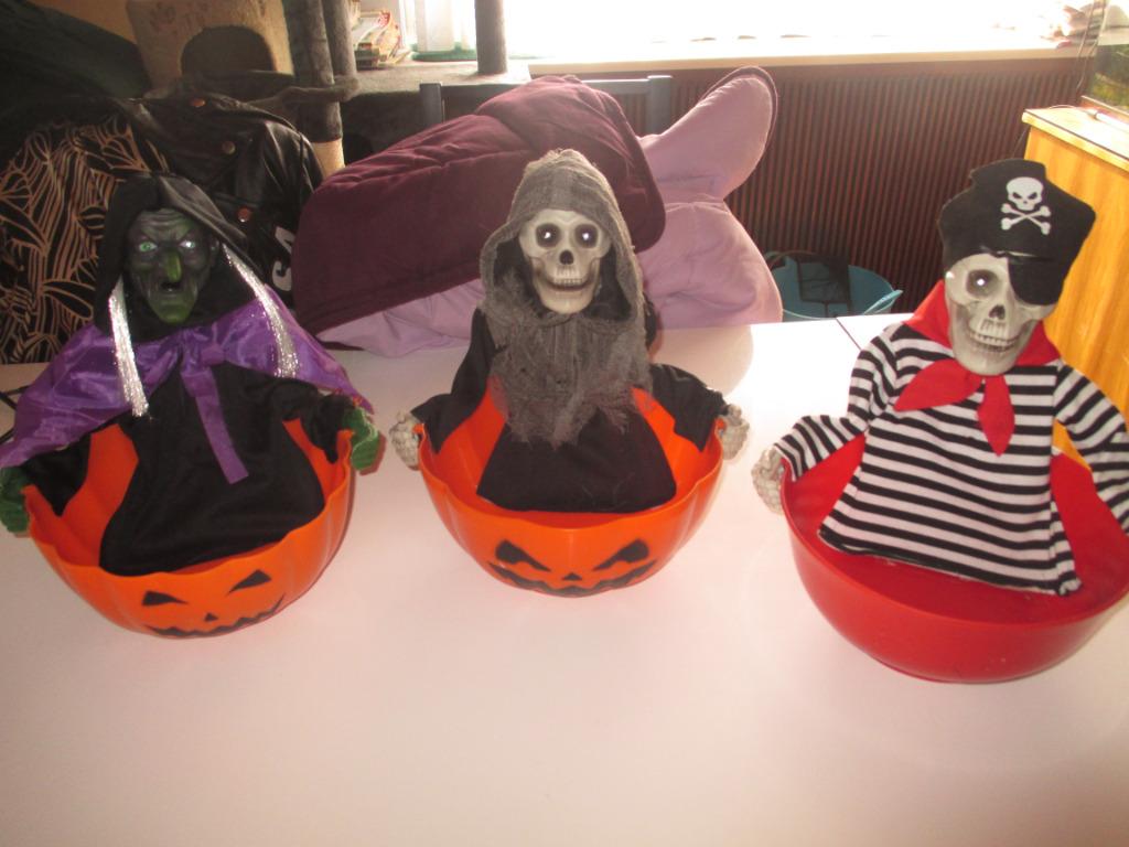 bewegende kommen halloween met geluid, Ophalen of Verzenden, Zo goed als nieuw, Feestartikel
