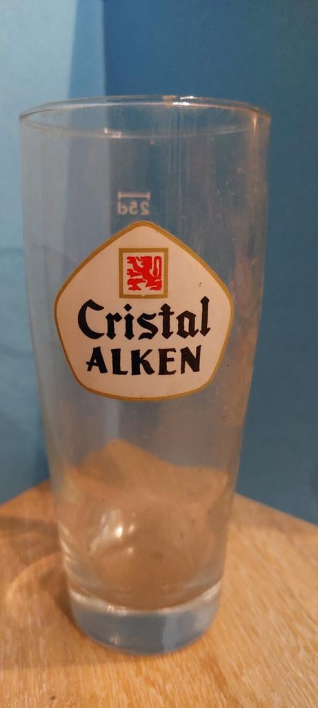 Cristal Alken tonneke glas GELE  omranding, Ophalen of Verzenden