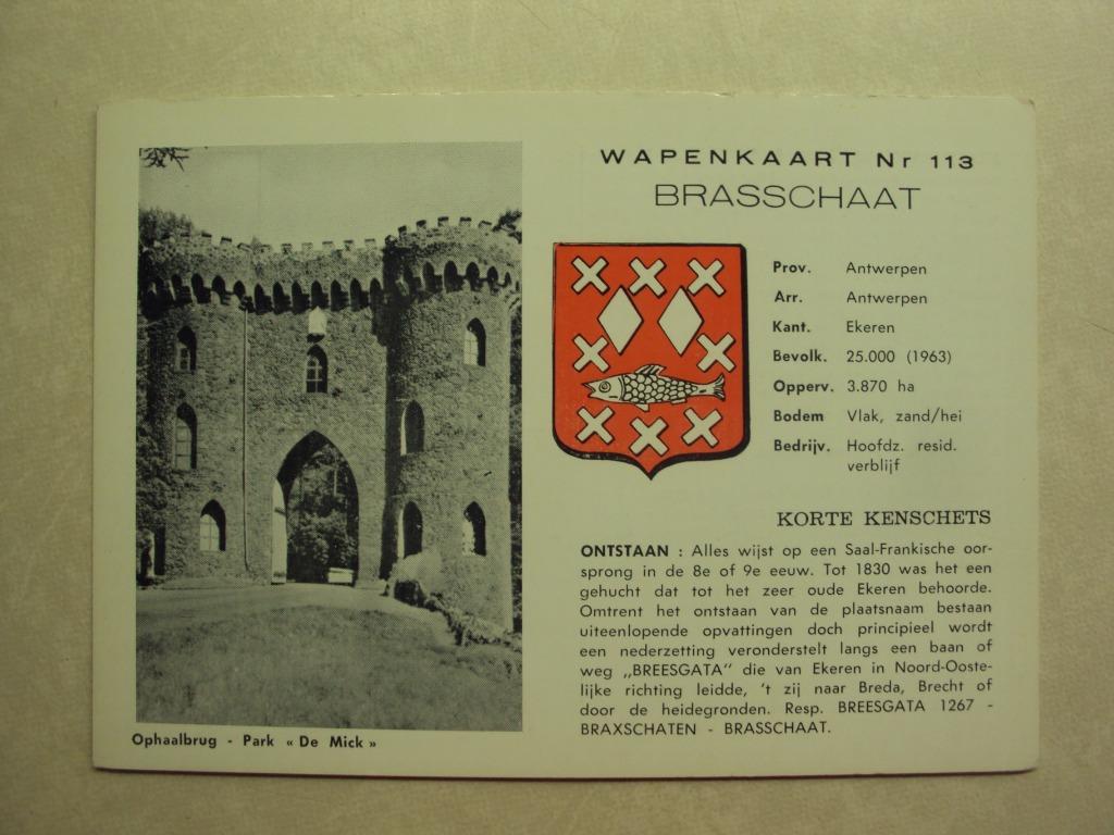 51695 - BRASSCHAAT - WAPENKAART - OPHAALBRUG - PARK -DE MICK, Verzamelen, Postkaarten | België, Verzenden