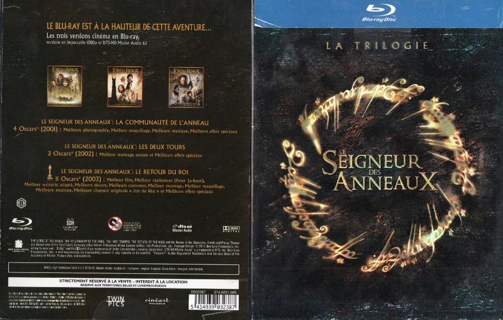 trilogy the lord of the rings (3 blu-ray) neuf / nieuw, Cd's en Dvd's, Ophalen of Verzenden, Zo goed als nieuw, Avontuur, Boxset