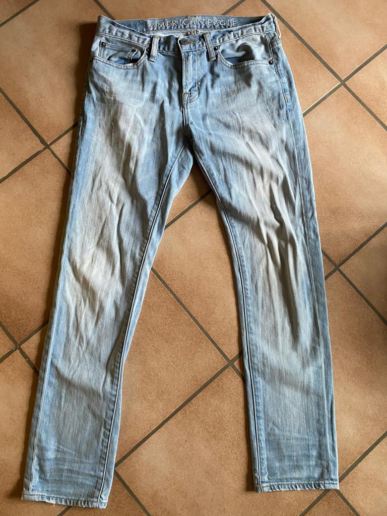 American Eagle Outfit jeans blauw W30 L30 ZG staat, W32 (confectie 46) of kleiner, Verzenden, Blauw, Gedragen