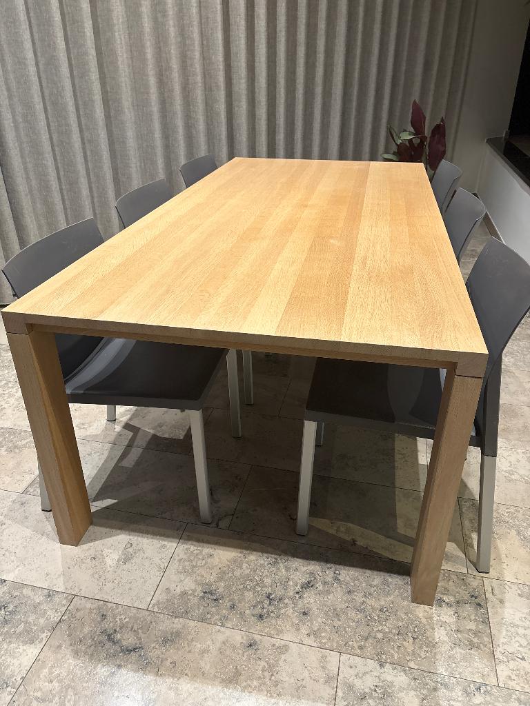 Eiken tafel en 6 stoelen, Ophalen