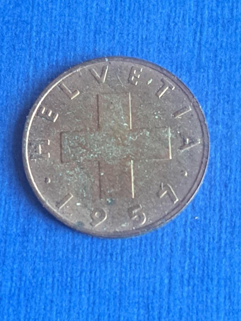 1957 Suisse 2 centimes en bronze, Envoi, Autres pays, Monnaie en vrac