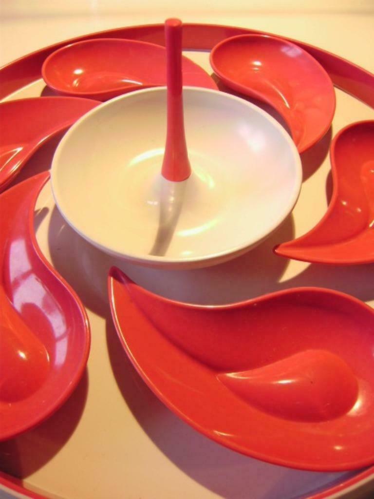Italiaanse MEBEL melamine APERITIEF SET voor 6 personen., Ophalen, Zo goed als nieuw, Overige materialen, Schaal of Schalen