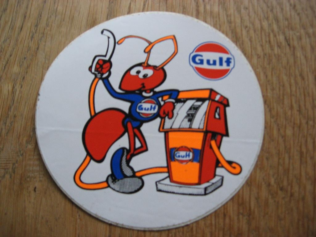 Sticker Gulf Tankstation 9,5 cm, Verzamelen, Ophalen of Verzenden, Nieuw, Auto of Motor