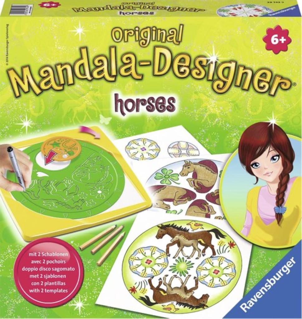 Ravensburger Mandala Designer Horses 2 in 1- Tekenmachine, Envoi, Neuf