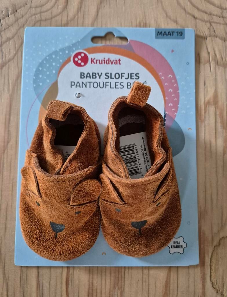 Nieuwe babyslofjes uit leder - Maat 19, Kinderen en Baby's, Slofjes, Jongetje of Meisje, Nieuw, Kruidvat