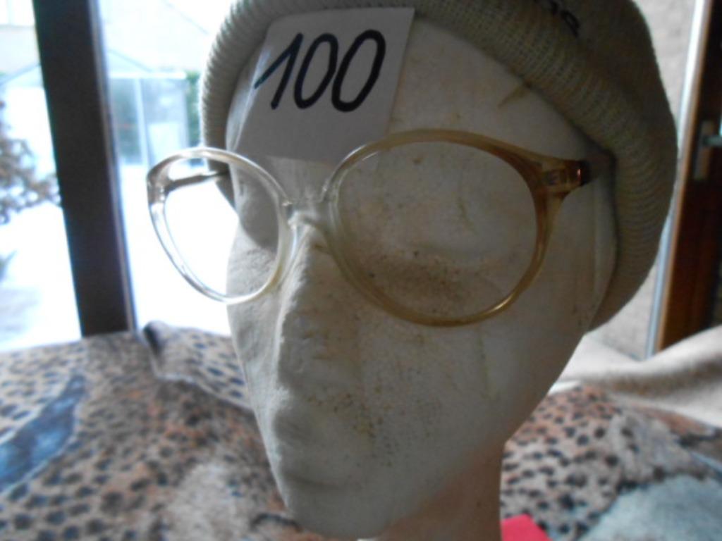 lunettes en corne 50 – 20 808 EBF sans verres, Enlèvement ou Envoi, Utilisé, Beige, Lunettes