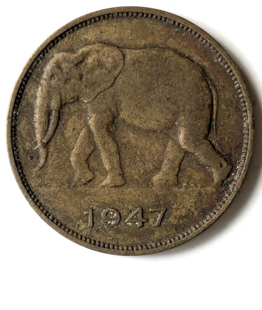 Monnaie Congo Belge : 5 francs 1947, Enlèvement ou Envoi, Autres pays, Monnaie en vrac