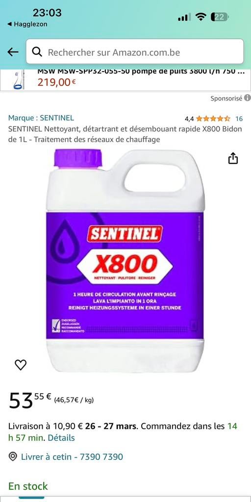 Sentinel X800 ou X100 Desembouage chauffage, Enlèvement ou Envoi, Neuf