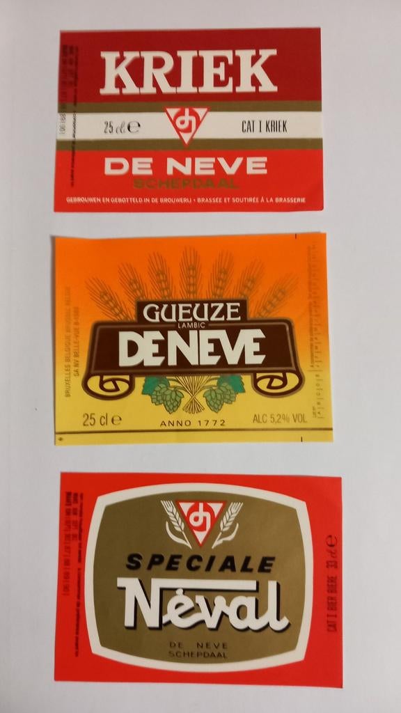 De neve, etiketten (27), Verzamelen, Biermerken, Ophalen of Verzenden