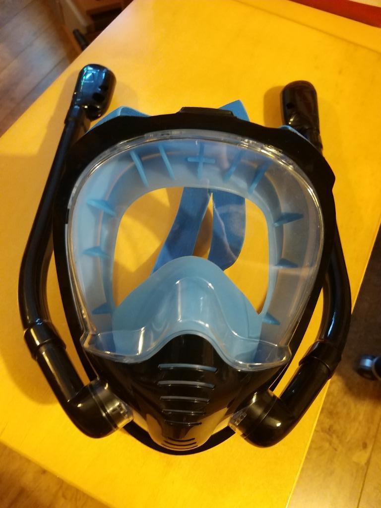 Snorkelmasker met dubbele adembuis K3 - maat S/M, Watersport en Boten, Ophalen, Zo goed als nieuw, Snorkelmasker