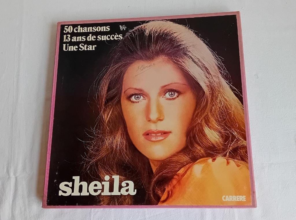 Sheila - Coffret 33 trs + lot de 32 disques vinyl + magazine, Enlèvement, Utilisé