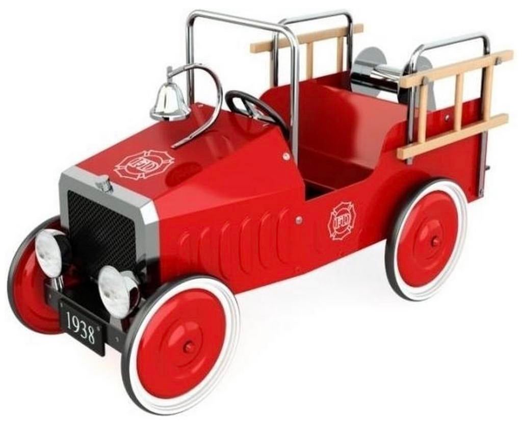 Voiture à pédales vintage en métal - thème pompier, Enlèvement