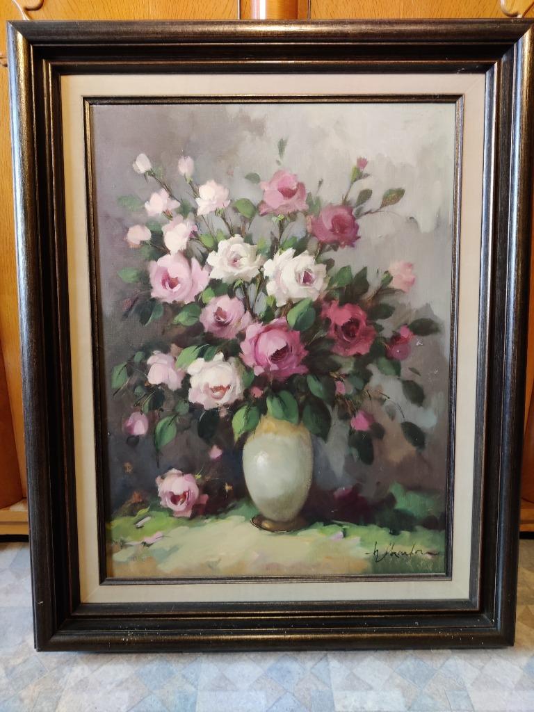 Schilderij vaas met bloemen, Ophalen